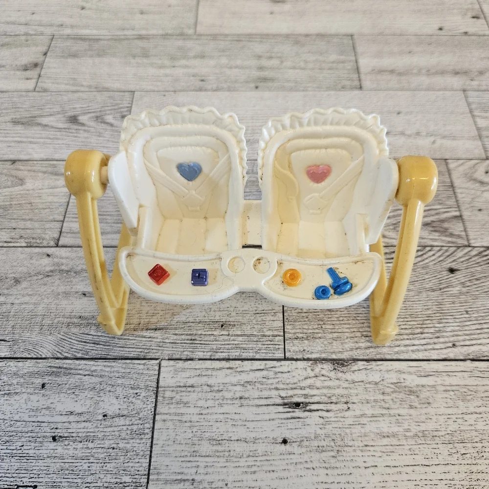 Fisher Price Loving Family Dollhouse TWIN BABY DOUBLE SWING for 2" INFANT DOLLS - Picture 2 of 5